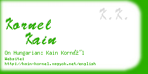 kornel kain business card